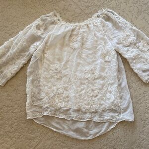 Chic Off-White Floral Women's Blouse